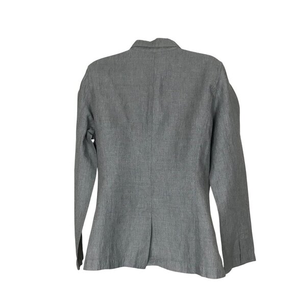 Eileen Fisher Grey Linen Blend Blazer Size M - Picture 5 of 7